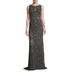 THEIA Metallic Beaded Gown